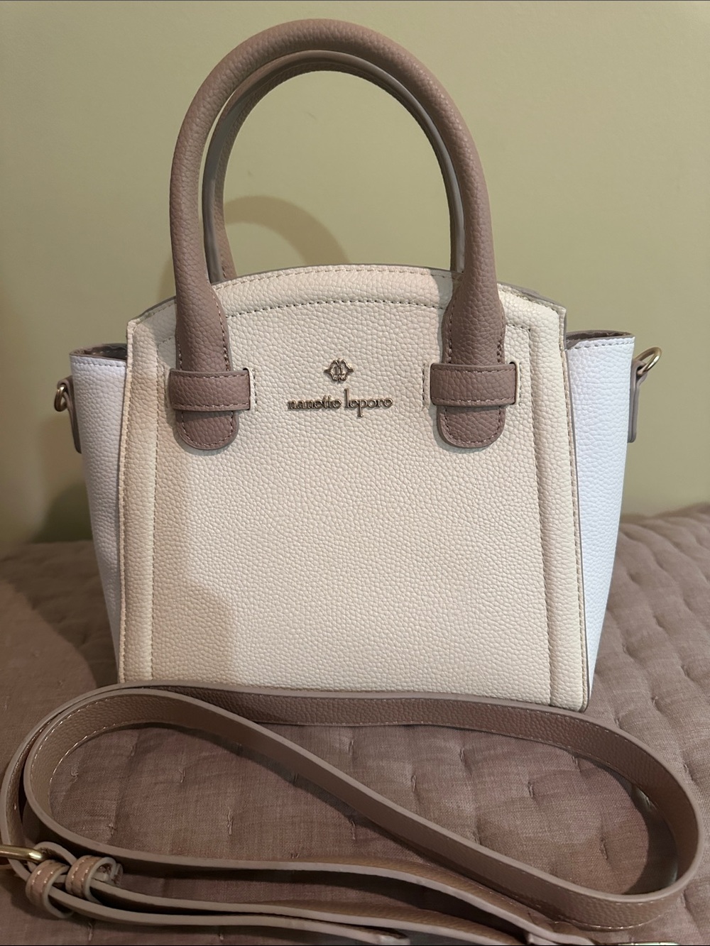 Nanette Lepore Cream and Tan Satchel